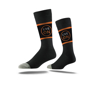 Business Crew Socks in black with colour contrast stripes and full colour logo