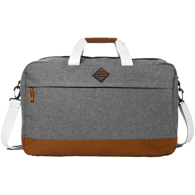 Grey fabric travel holdall bag