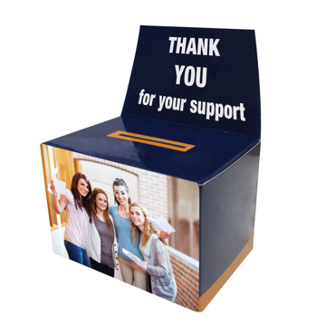 Fund Raising Box with coin slot and full colour print