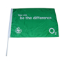 Hand Waving Flag in green with white logo
