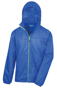 Lightweight Stowable Jacket in blue with full zip in green