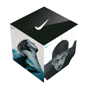 the magic cube showing three outer sides with nike branding and imagery