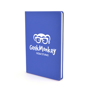 A5 slimline PU notebook in blue with 1 colour white print logo