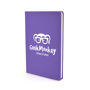 A5 slimline PU notebook in purple with 1 colour white print logo