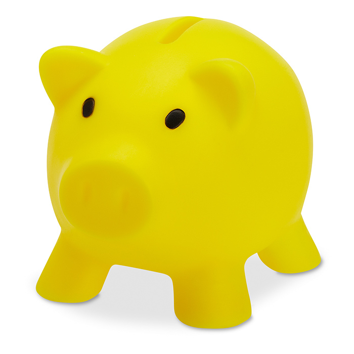 softco piggy bank in yellow