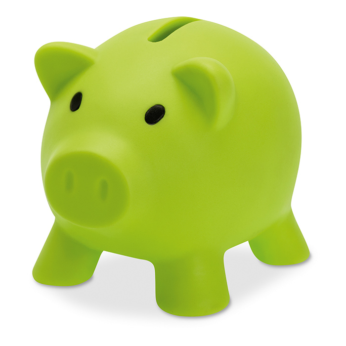 softco piggy bank in green