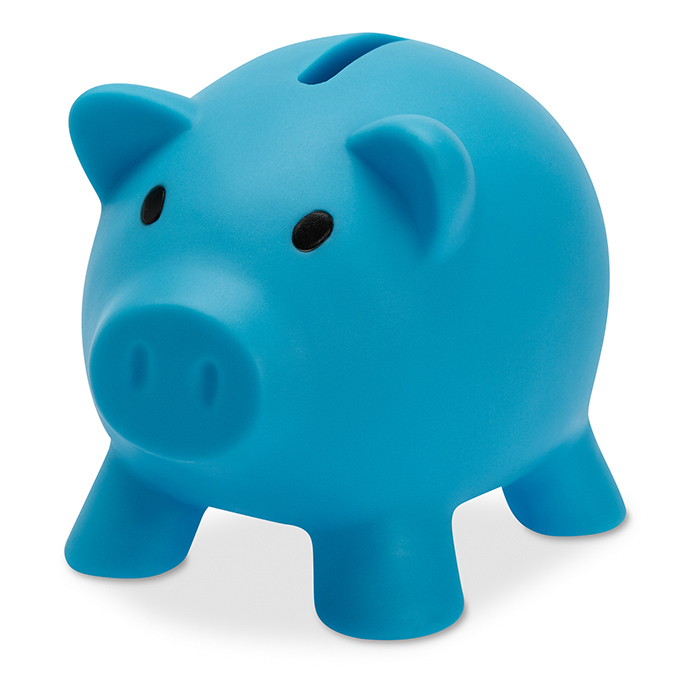 softco piggy bank in light blule