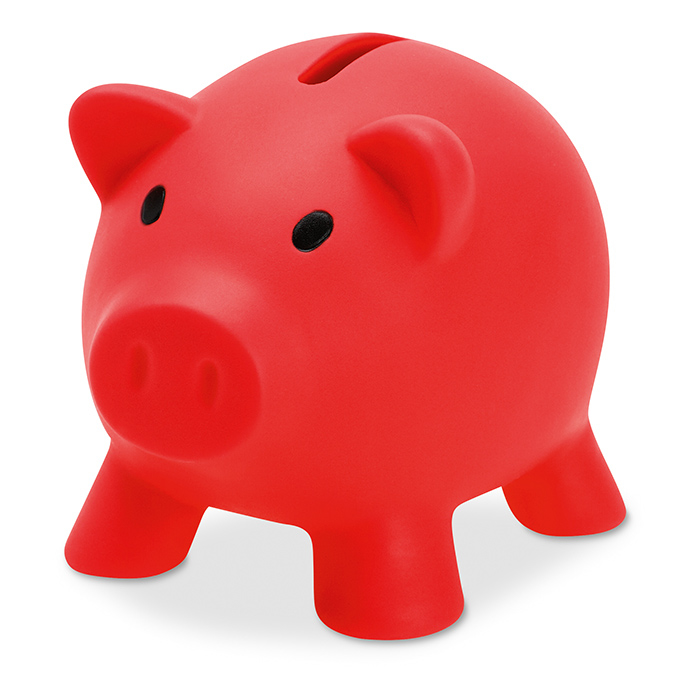 softco piggy bank in red