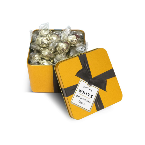 Gold Square tin - foiled truffles