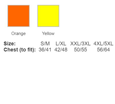 pw309  colours and sizes