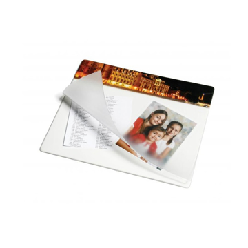 See through mousemat, which allows for a paper insert to be put in