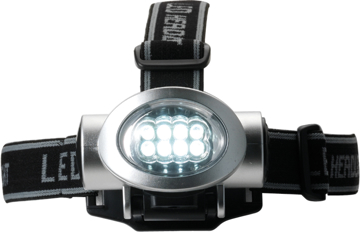 8 LED Headlight in black