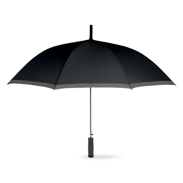 Automatic 23 inch umbrella in black with grey trim
