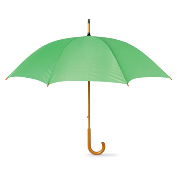 Umbrella with wooden handle in green
