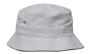 Bucket Hat in white with navy trim