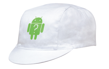 Cotton Cycling Cap in white with 1 colour logo