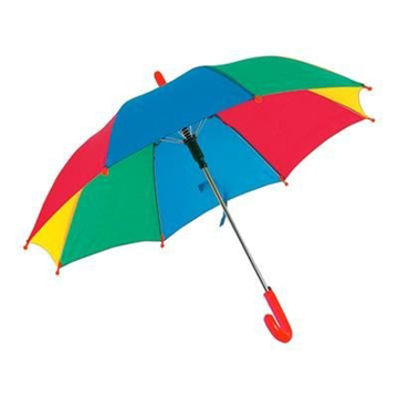 Children's Umbrella with 4 different coloured panels and red handle