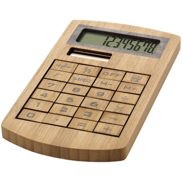Bamboo Calculator with solar panel