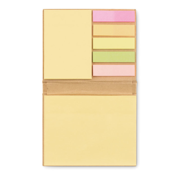 Recyclo Memo Book with 5 coloured sticky tabs and 2 different sized sticky memo pads