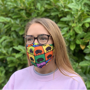 Premier 3ply Face Mask in full colour print being worn