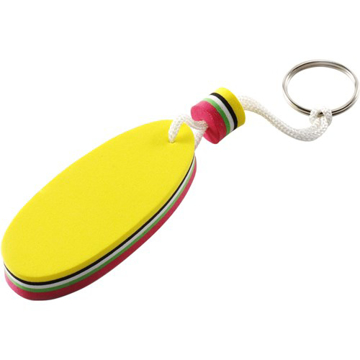 Baltic Floating Keyring oval shaped with chord and metal ring