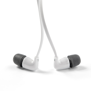 Ceramic Earphones close up in white and grey