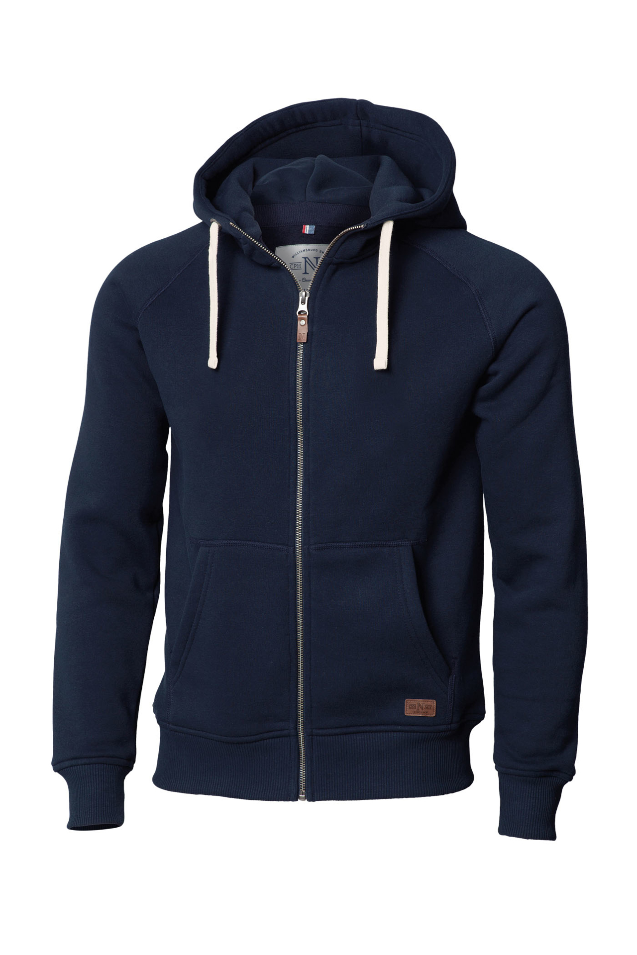 Men's Williamsburg Hooded Sweatshirt in navy with white drawstrings