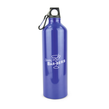 Herring - 750ml Aluminium Bottle in blue with black lid and 1 colour print