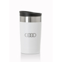 Arusha 350ml stainless steel cup in white with engraved logo