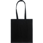 black tote bag made from recycled plastic bottles and t-shirts