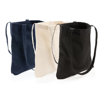 eco-friendly shopper bag available in navy, natural and black