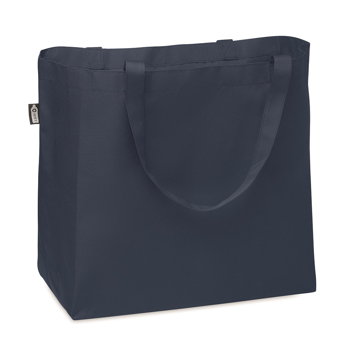 navy blue large shopper bag made from recycled plastic bottles