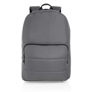grey backpack made from recycled materials