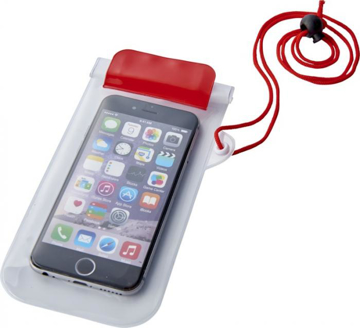 Mambo waterproof smartphone storage pouch in red and white
