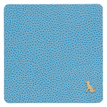 Hugo Coaster in sky blue with gold charm
