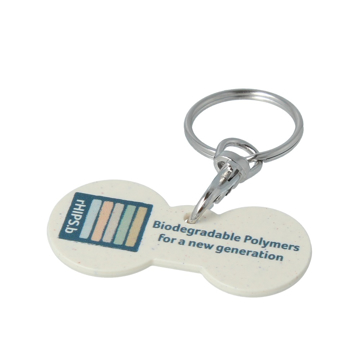 Euro Coin keyring made from biodegradable materials