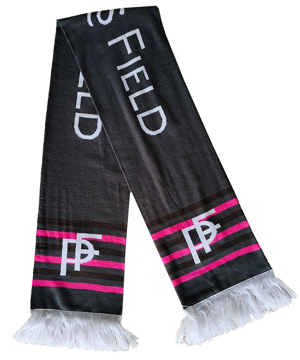 scarf with bespoke design and fringe