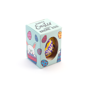 cadburys creme egg in a eco friendly box - blue