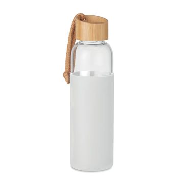 Glass bottle with white silicone case