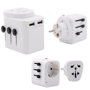 white with black buttons travel adaptor