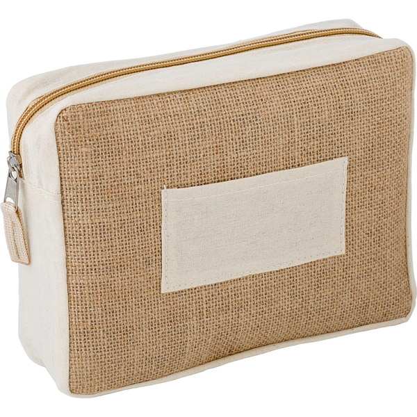 Jute Toiletry Bag with logo