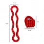 Red tangle with measurements