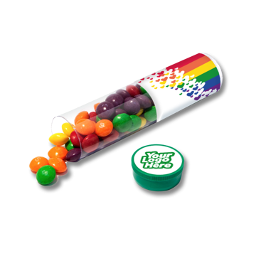 Plastic Tube Filled With Skittles