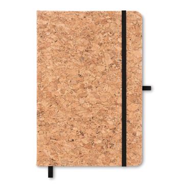 A5 Notebook Hard Cork Cover with black closure strap