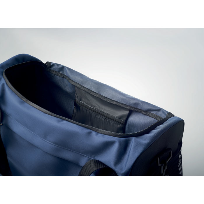 Blue duffel sports bag inside of bag