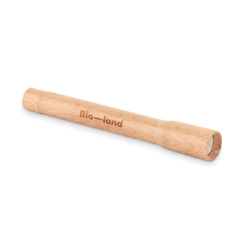 wooden torch with logo