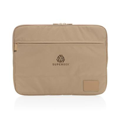 Beige laptop sleeve with print