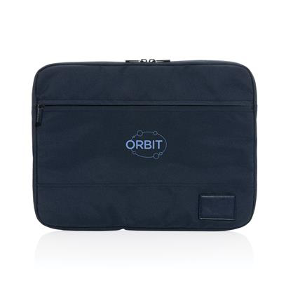 Navy laptop sleeve with print