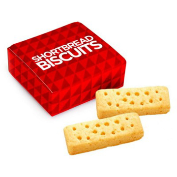Box containing two shortbread biscuits.  