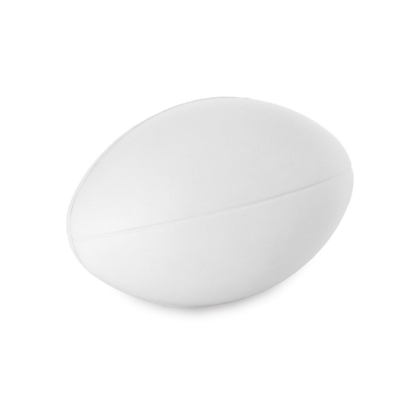 stress rugby ball in white